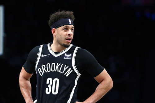 Brooklyn Nets guard Seth Curry (30) looks on during the first half of an NBA basketball game against